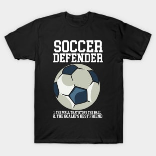 Soccer Defender 1. The Wall that stops the ball. 2. the Goalie's best friend T-Shirt